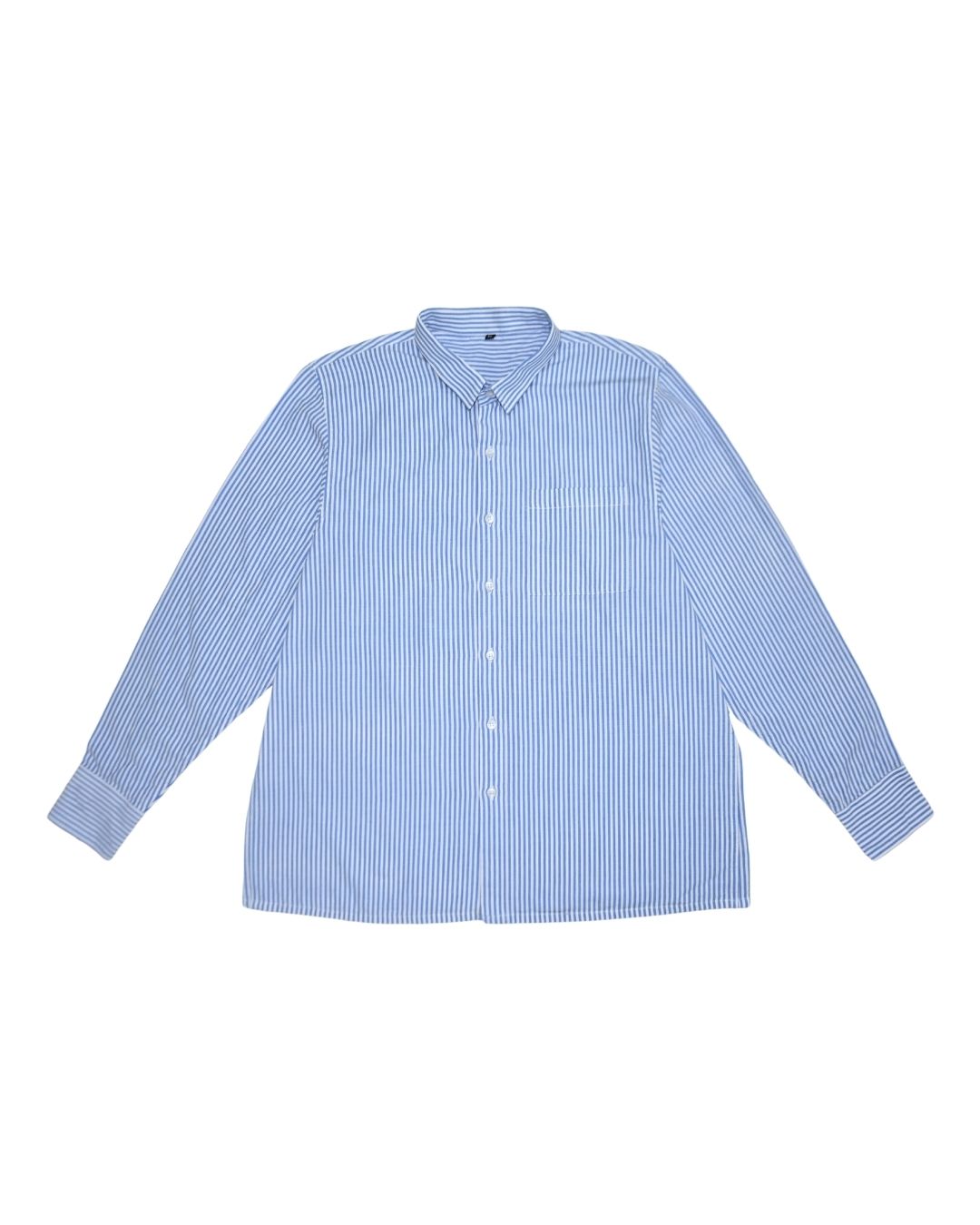 Handwoven Blue Pinstripe Shirt – Long Sleeve