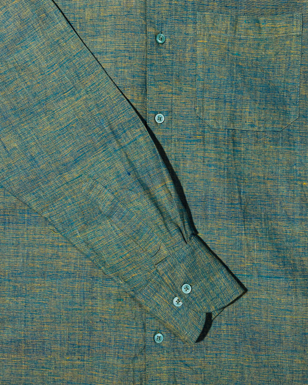 Green Full Sleeve Shirt- Handspun & Handwoven