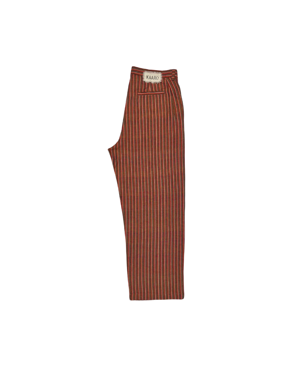 Russet Striped Handwoven Trousers – Relaxed Fit