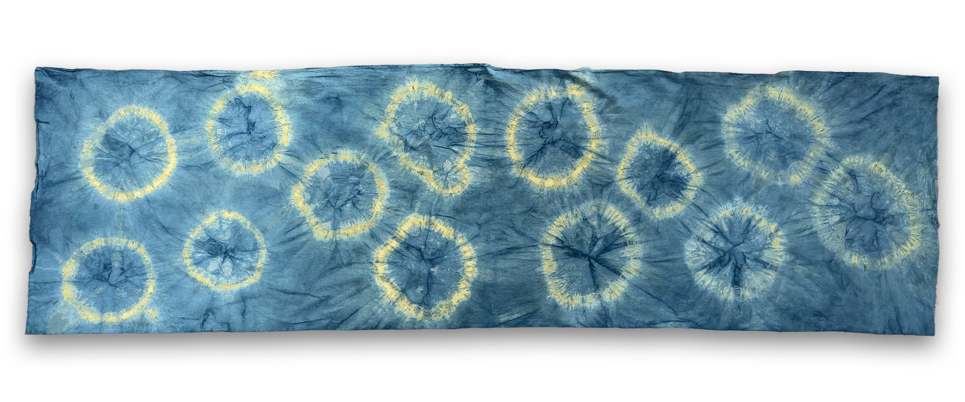 The Shibori Indigo | Circular Pattern Scarf in Organic Indigo on Handwoven Cotton