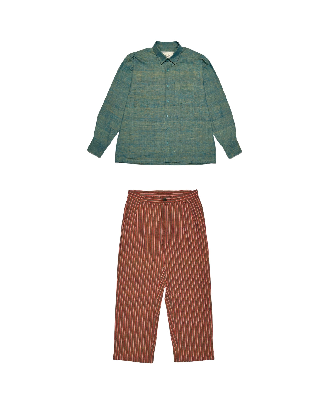 Green & Russet Handwoven Co-ord Set – 100% Cotton, Made With Love