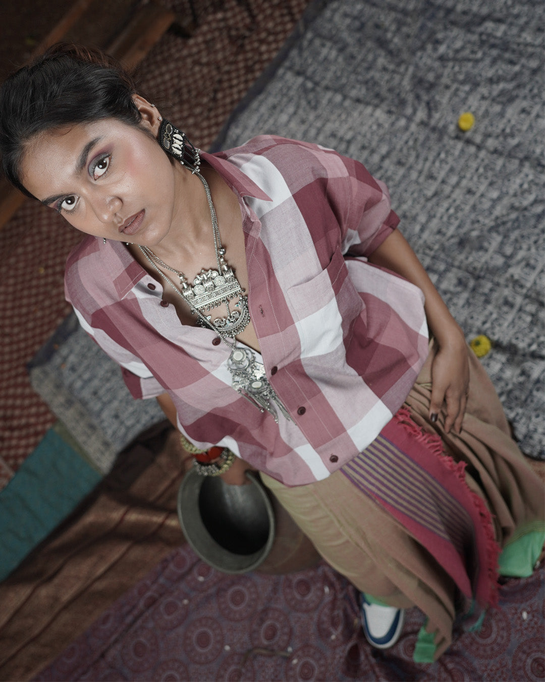 Grounded Rose Handwoven Saree