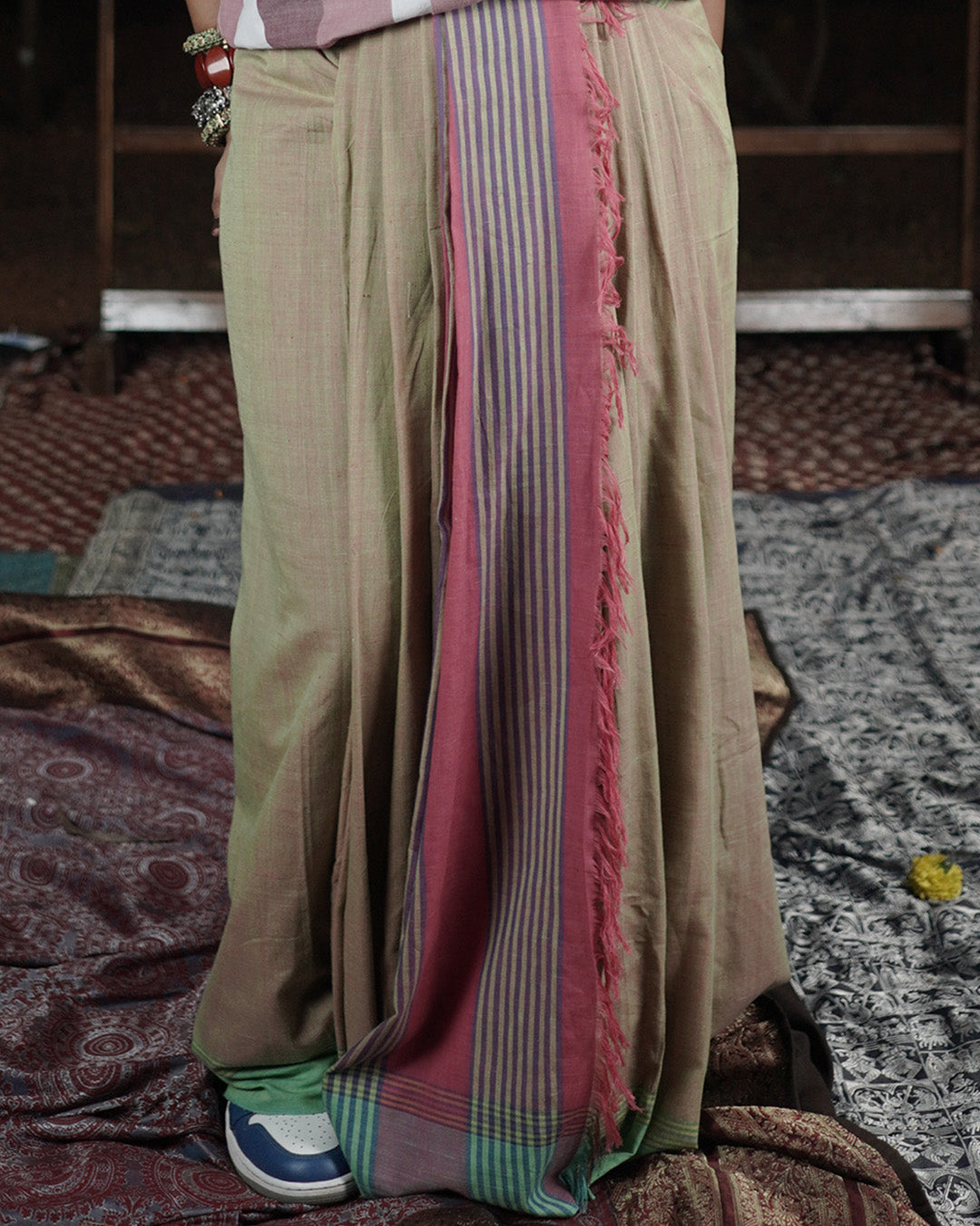 Grounded Rose Handwoven Saree