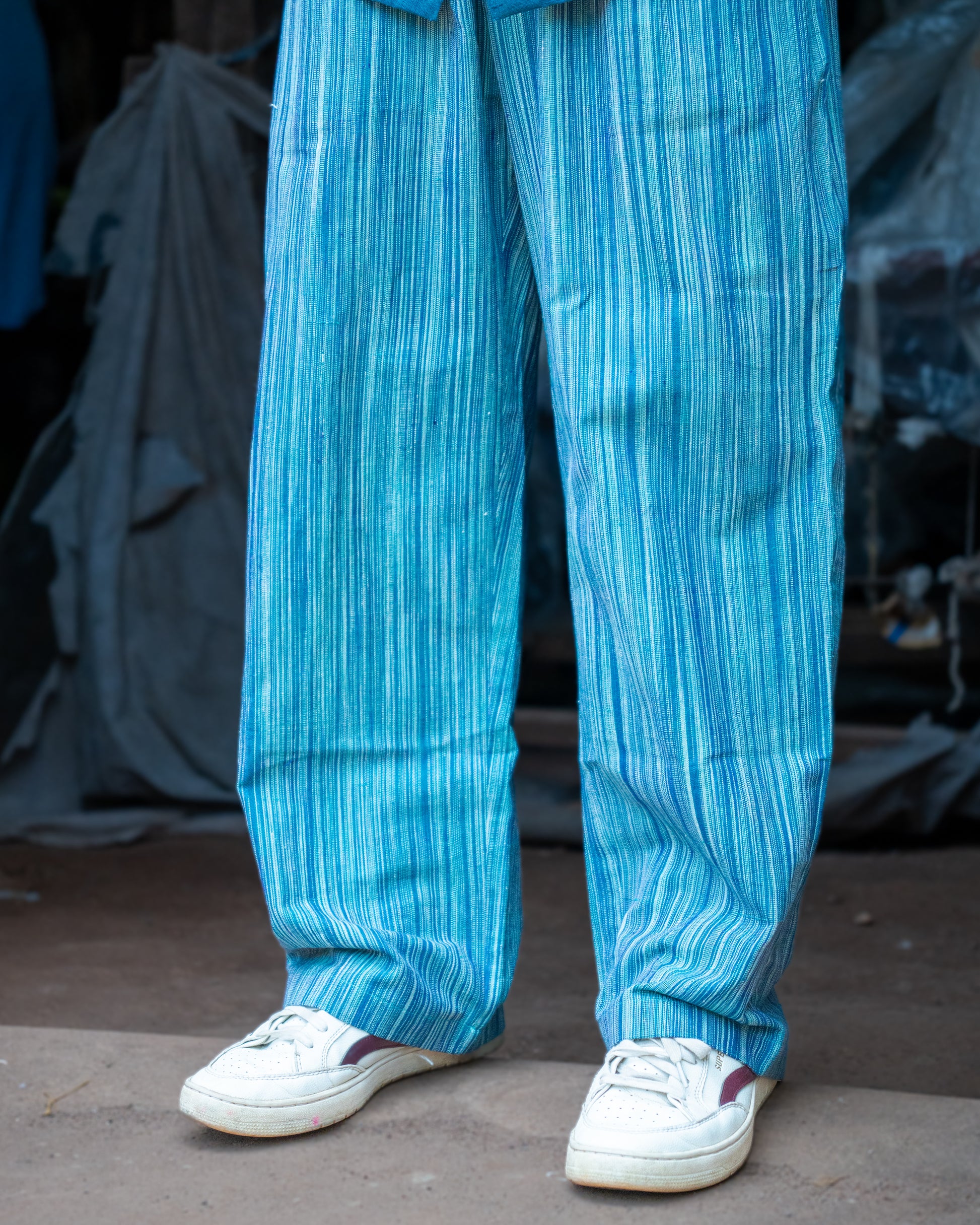 Tide Striped Handwoven Trousers – Relaxed Fit