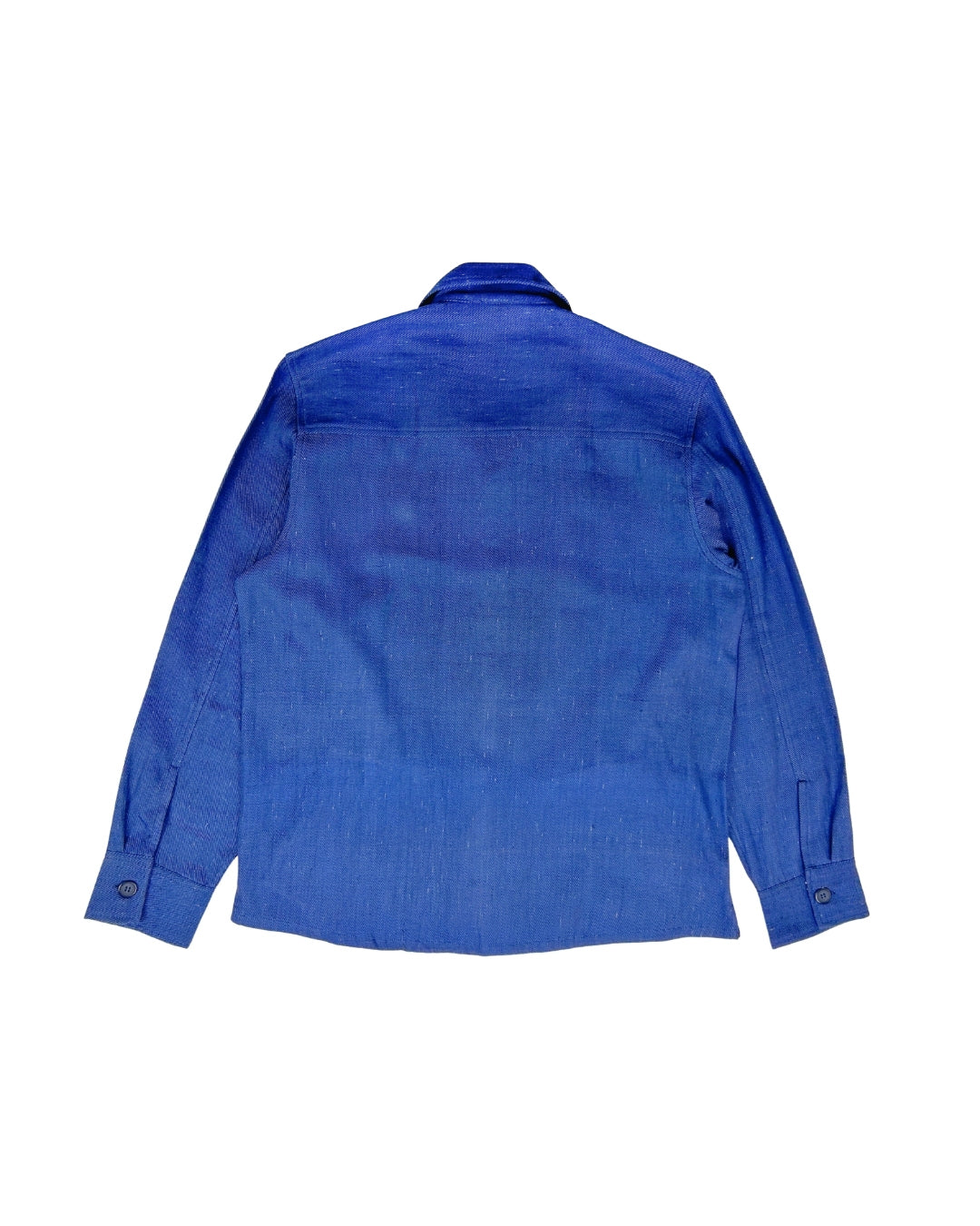 Handwoven Cotton Overshirt – Indigo Blue