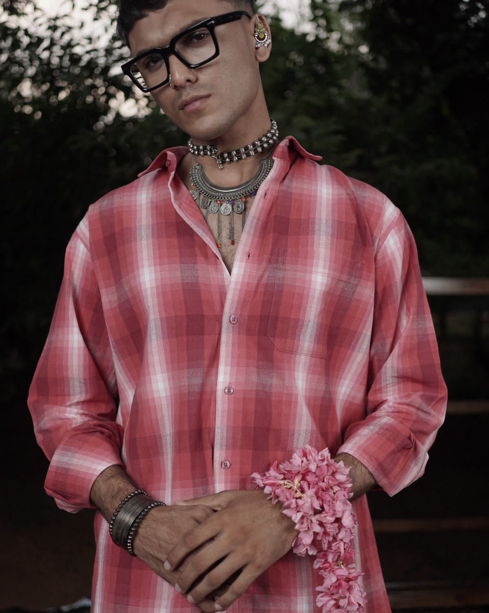 The Bougainvillea Fade Handwoven Full Sleeve Shirt