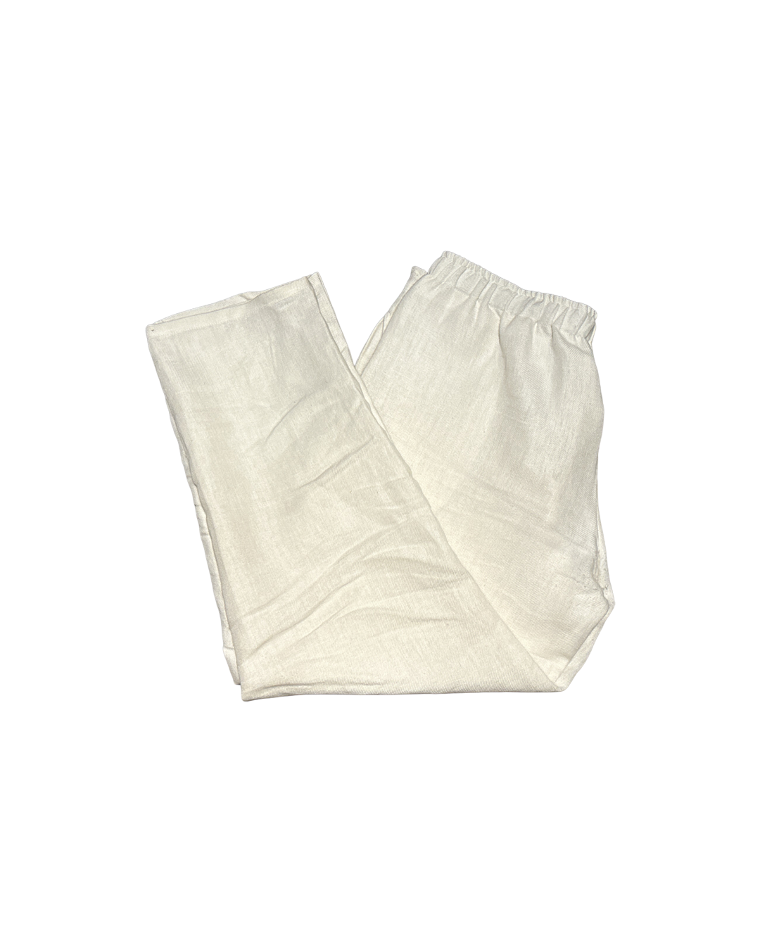 Handwoven White Cotton Trousers – Relaxed Fit