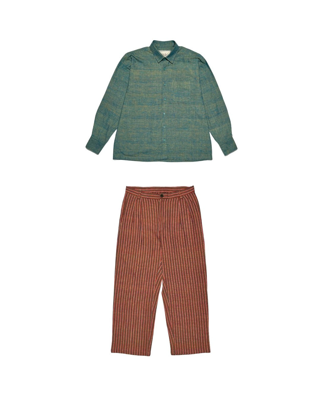 Green & Russet Handwoven Co - ord Set – 100% Cotton, Made With Love - Kaaro - handwoven cotton - sustainable - ethical