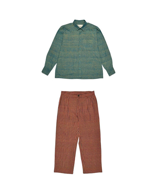Green & Russet Handwoven Co - ord Set – 100% Cotton, Made With Love - Kaaro - handwoven cotton - sustainable - ethical
