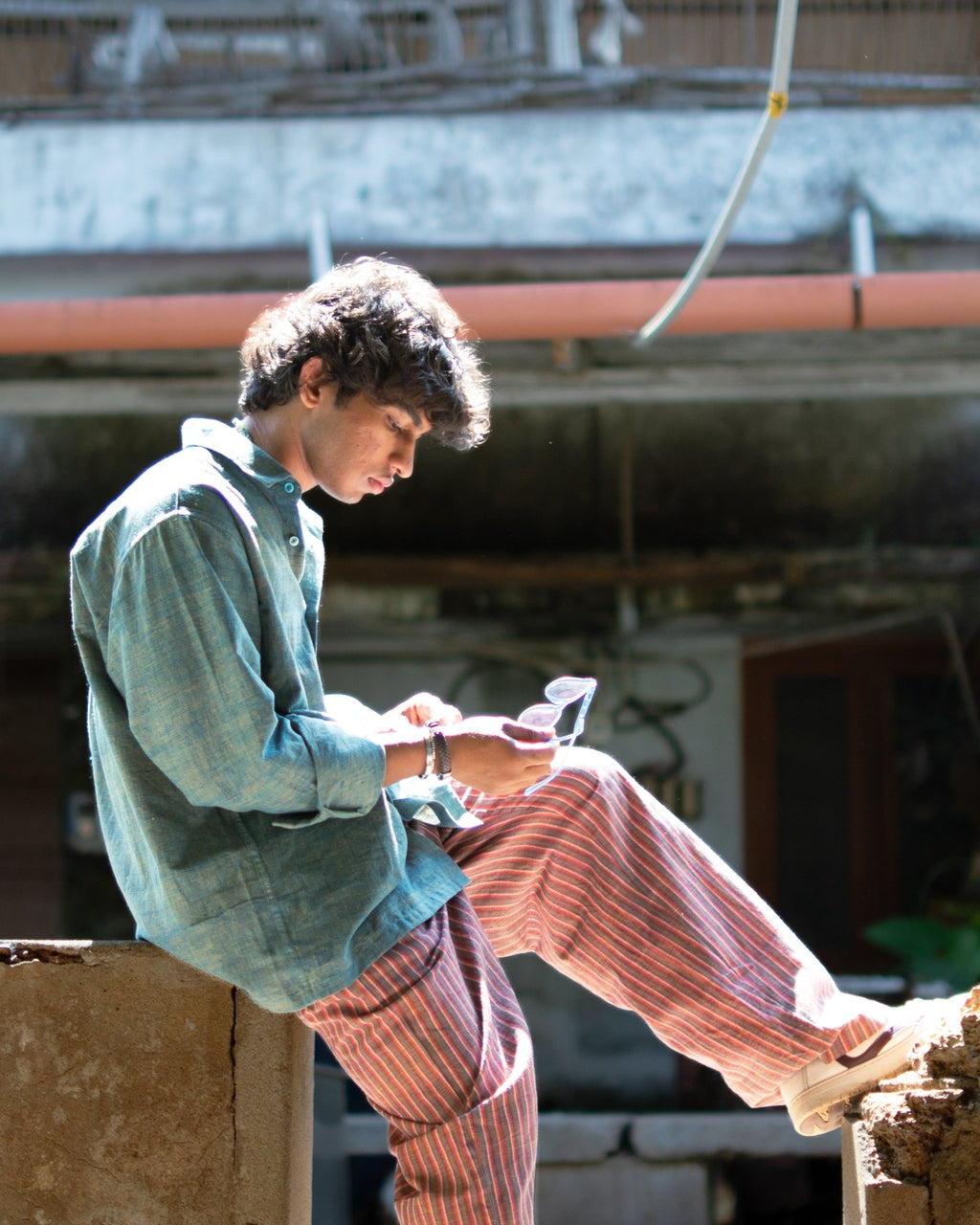 Green & Russet Handwoven Co - ord Set – 100% Cotton, Made With Love - Kaaro - handwoven cotton - sustainable - ethical