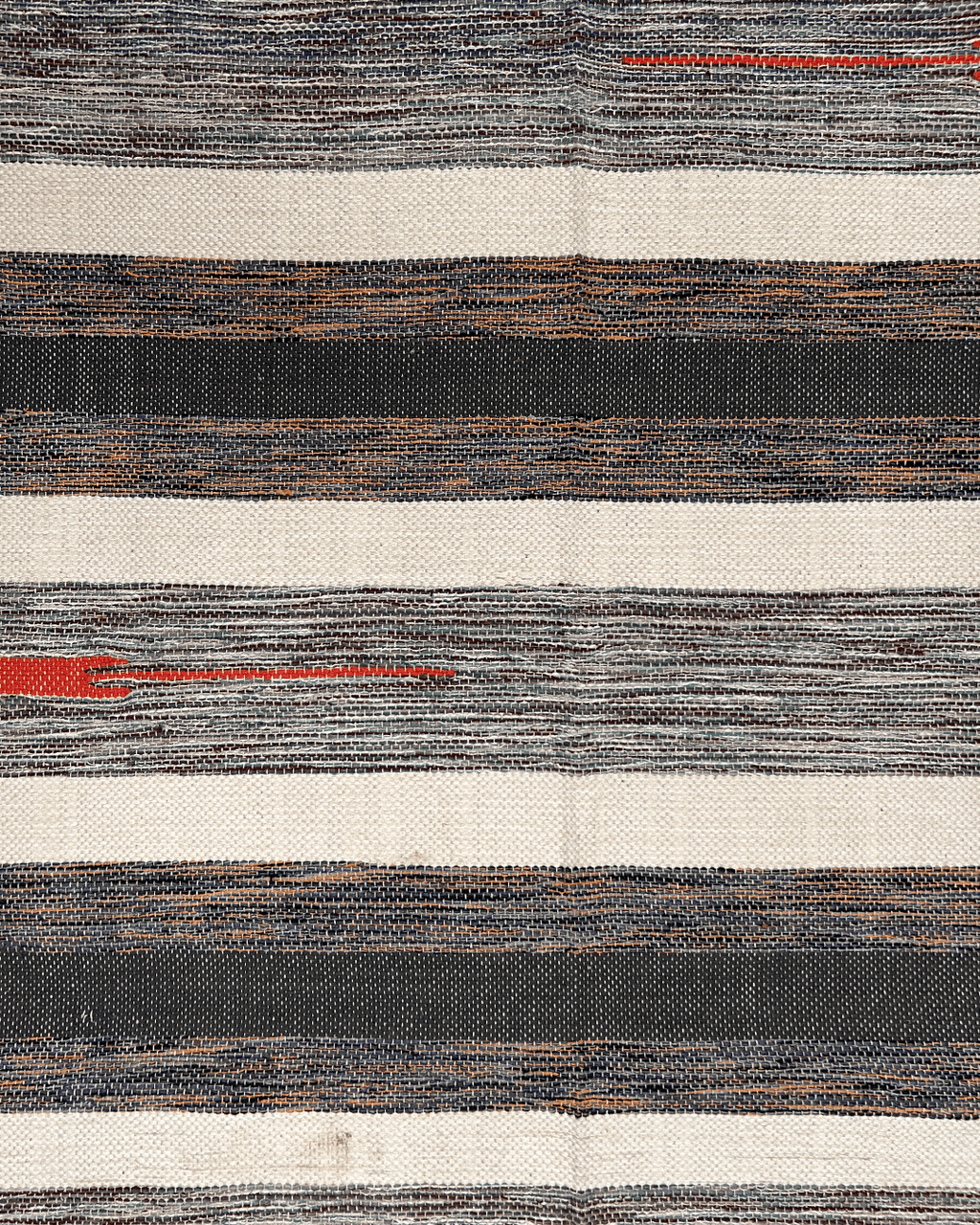 Handwoven Cotton Rug – Earth Stripe with Red Accent | Artisan - Made - Kaaro - handwoven cotton - sustainable - ethical