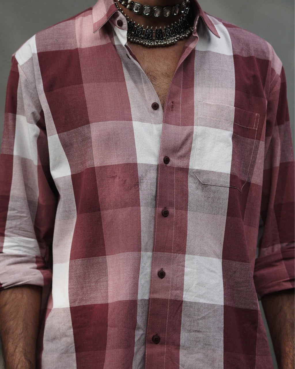 Laterite Rose Handwoven Full Sleeve Shirt - Kaaro - handwoven cotton - sustainable - ethical