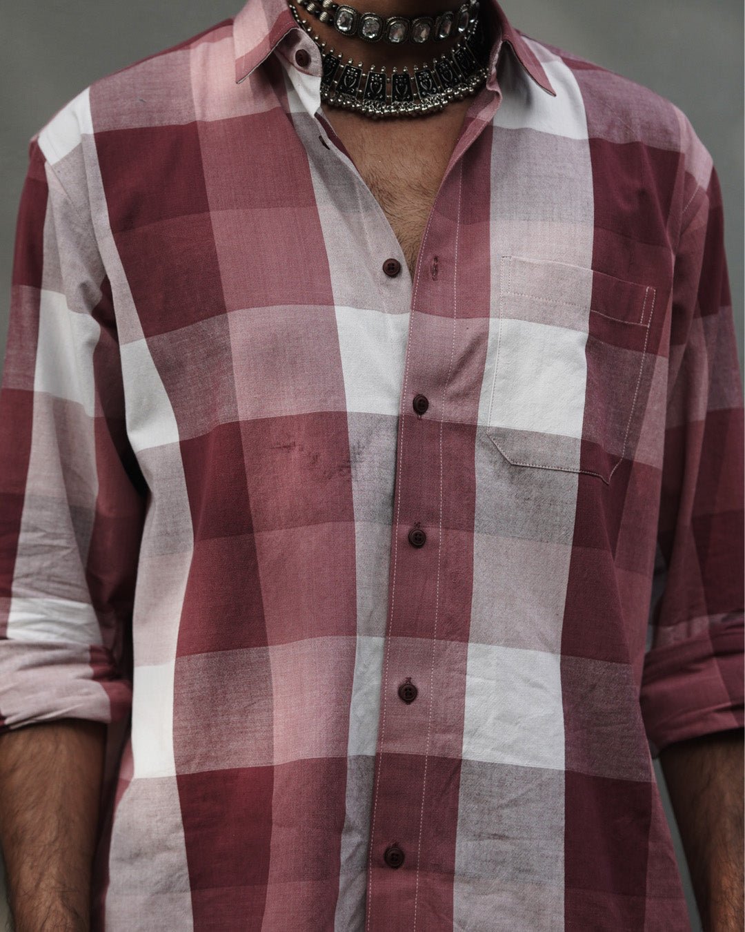 Laterite Rose Handwoven Full Sleeve Shirt - Kaaro - handwoven cotton - sustainable - ethical