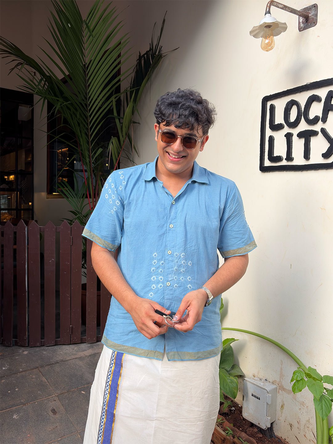 Neel Kasavu - Hand Tie-Dyed Organic Indigo Shirt - Kaaro - handwoven cotton - sustainable - ethical