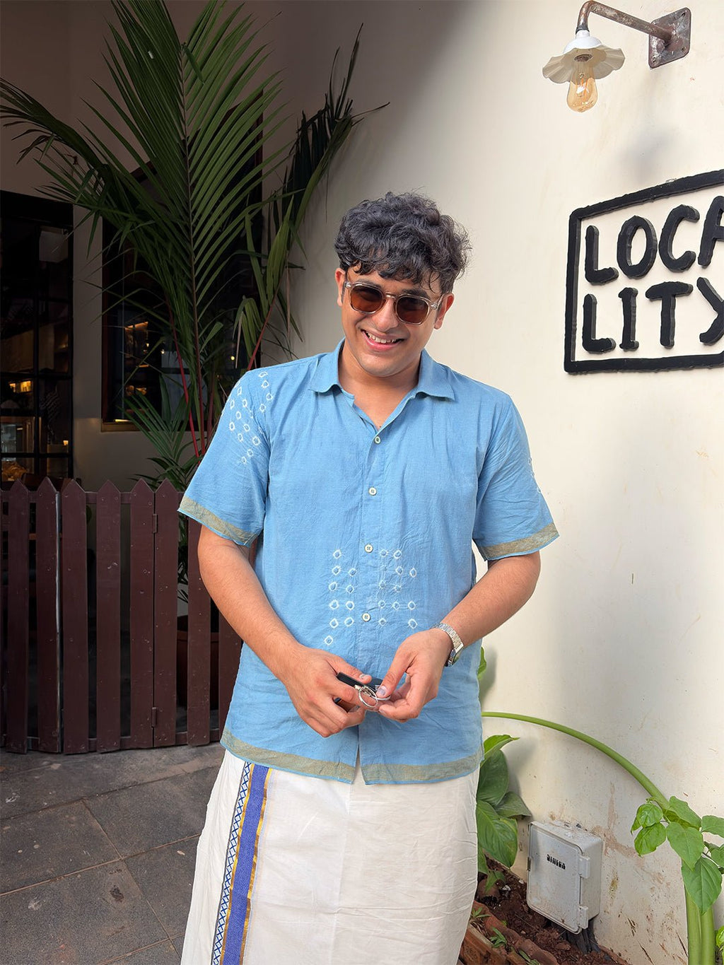 Neel Kasavu - Hand Tie-Dyed Organic Indigo Shirt - Kaaro - handwoven cotton - sustainable - ethical