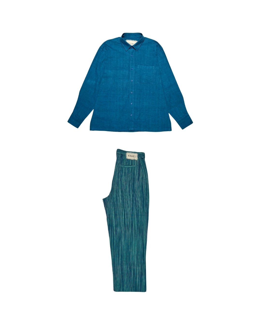 Ocean Haze & Tide Handwoven Co - ord Set – 100% Cotton, Made With Love - Kaaro - handwoven cotton - sustainable - ethical