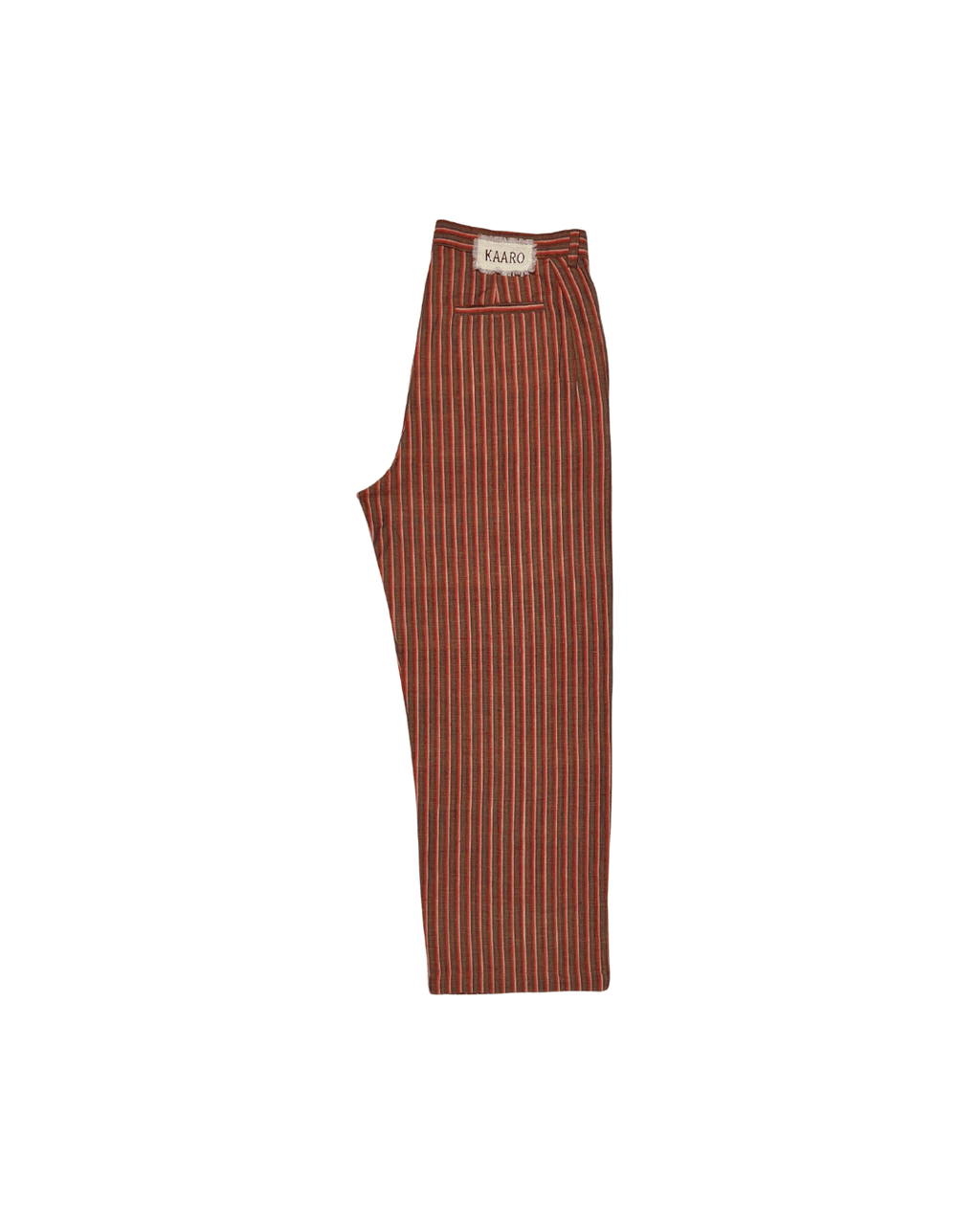 Russet Striped Handwoven Trousers – Relaxed Fit - Kaaro - handwoven cotton - sustainable - ethical
