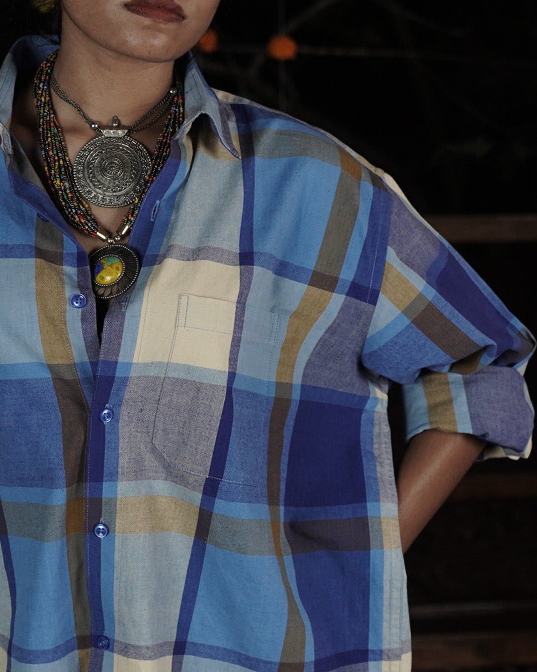 Sea Glass Morning Handwoven Full Sleeve Shirt - Kaaro - handwoven cotton - sustainable - ethical