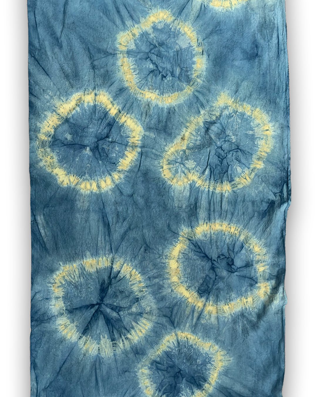 The Shibori Indigo | Circular Pattern Scarf in Organic Indigo on Handwoven Cotton - Kaaro - handwoven cotton - sustainable - ethical