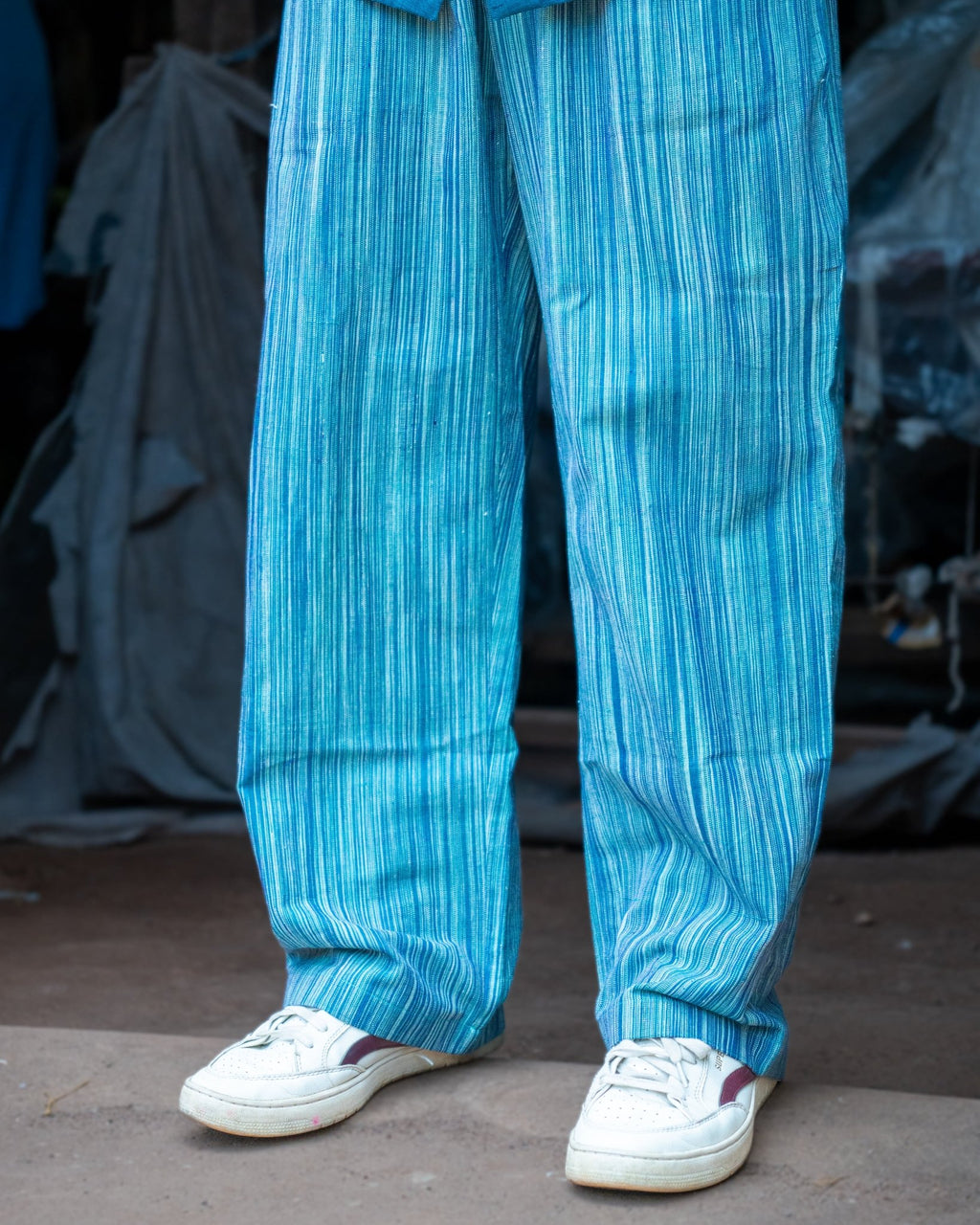 Tide Striped Handwoven Trousers – Relaxed Fit - Kaaro - handwoven cotton - sustainable - ethical